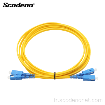 Cordon de raccordement à fibre optique à double cœur monomode Ethernet SC-SC d&#39;approvisionnement d&#39;usine